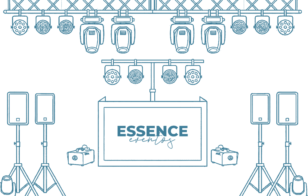 Producción de barra libre de boda: doble estructura de truss con cabezas móviles Wash y Beam, altavoces de 2.000 W y cabina de DJ